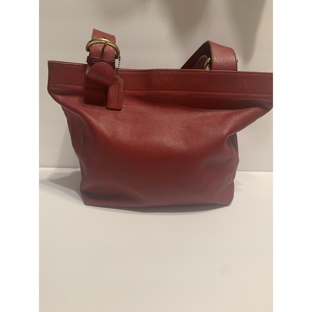 1997 COACH 4140 Red Leather Soho Lafayette Tote Bag